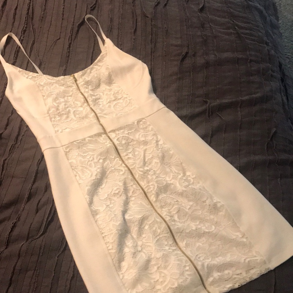 White express zip up dress